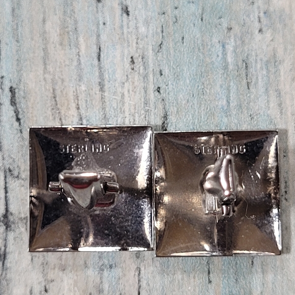 Sterling Square Cuff Links. - Picture 9 of 10